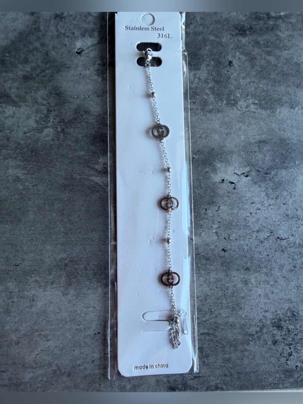 Fashion Stainless Steel Silver Chain Bracelet with Decorative Links